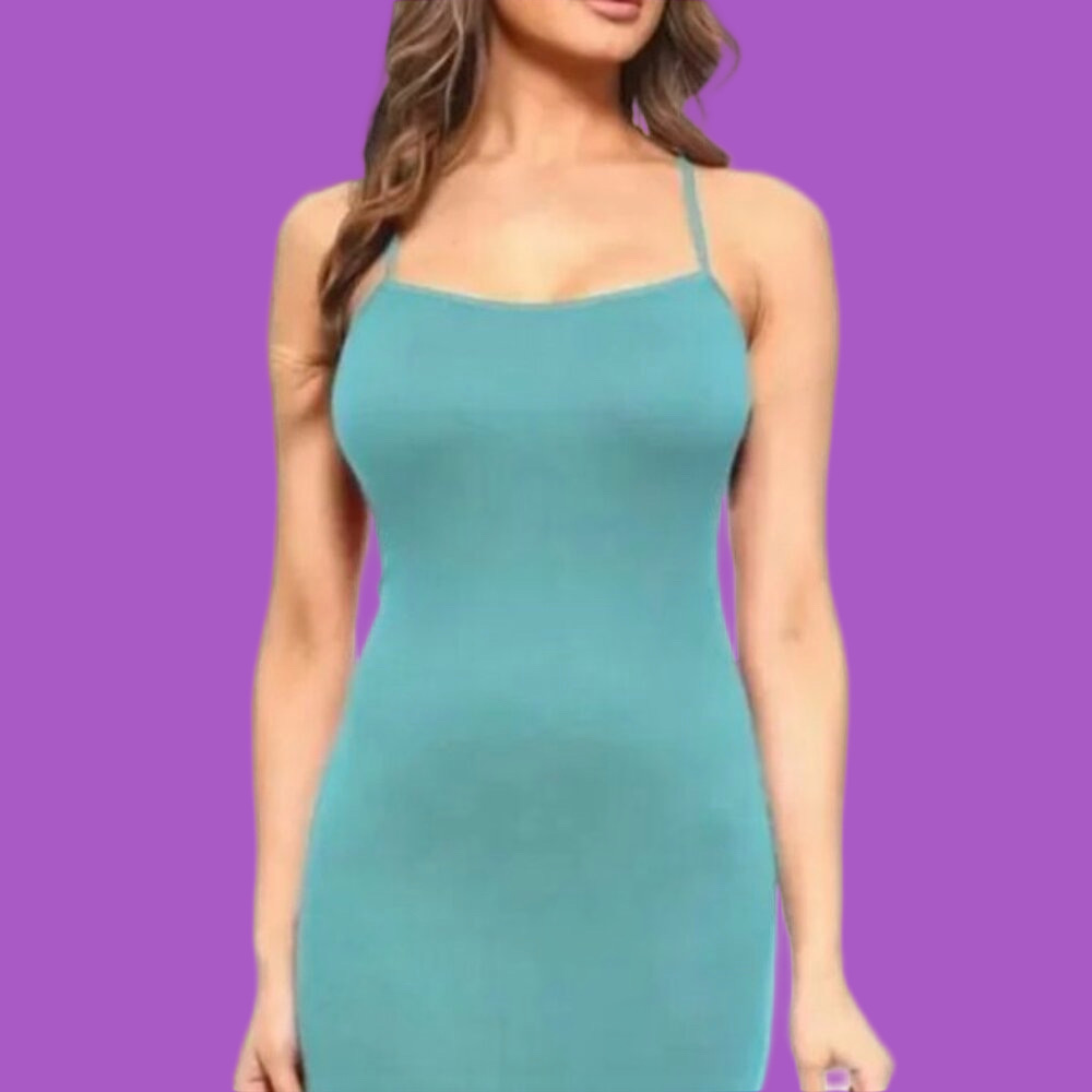 ☀️ YELETE Teal Slip Dress NWT